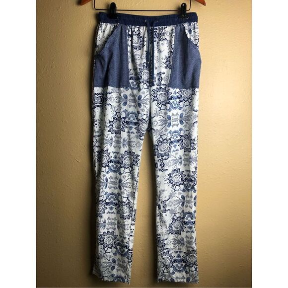 MNG by Mango Suite High Waisted Elastic Pull On Lounge Floral printed pants size - Picture 1 of 14